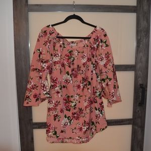 Pink Floral ruffle Sleeve